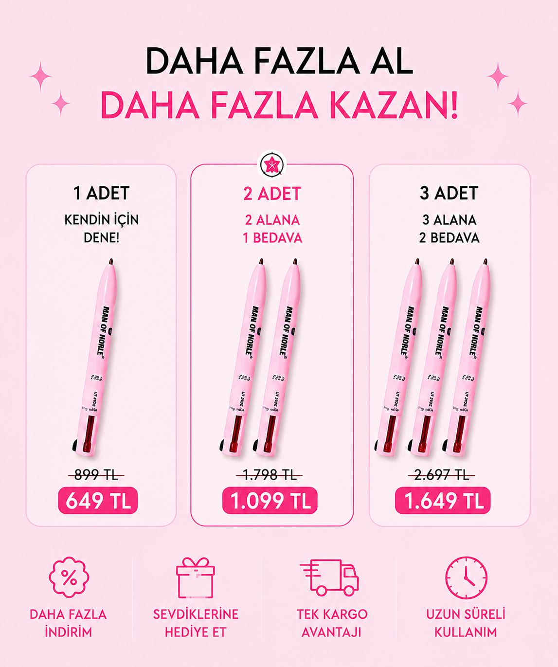 4'ü 1 Arada Makyaj Kalemi